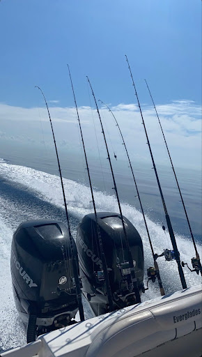 Boat with multiple fishing rods