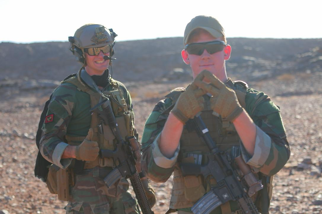 Two Soldiers geared up